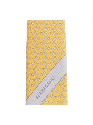 Corbata de seda Salvatore Ferragamo amarillo