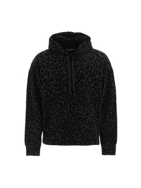 Hoodie mit leopardenmuster Dolce & Gabbana schwarz