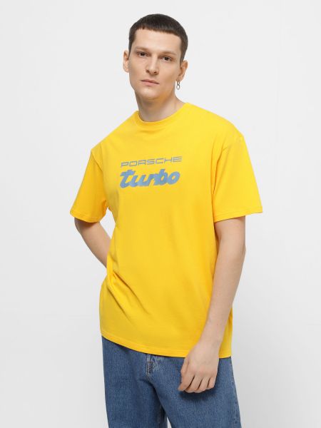 Бавовняна футболка Puma жовта