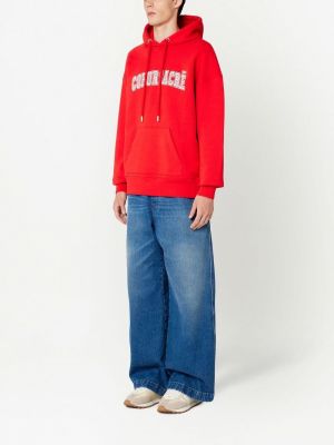 Siuvinėtas džemperis su gobtuvu Ami Paris raudona