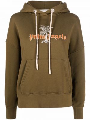 Kapučdžemperis ar apdruku Palm Angels zaļš