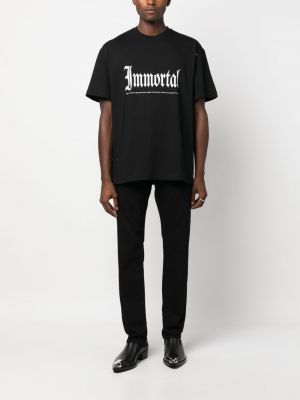 Bavlněné tričko s potiskem John Richmond černé