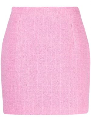 Vunena mini suknja Alessandra Rich ružičasta