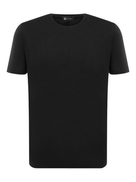 Хлопковая шелковая футболка Colombo черная