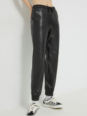 Abercrombie & Fitch spodnie damskie kolor czarny high waist Abercrombie & Fitch