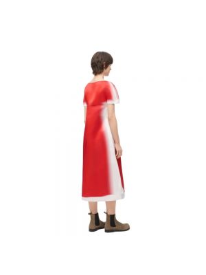 Jedwabna sukienka midi Loewe czerwona