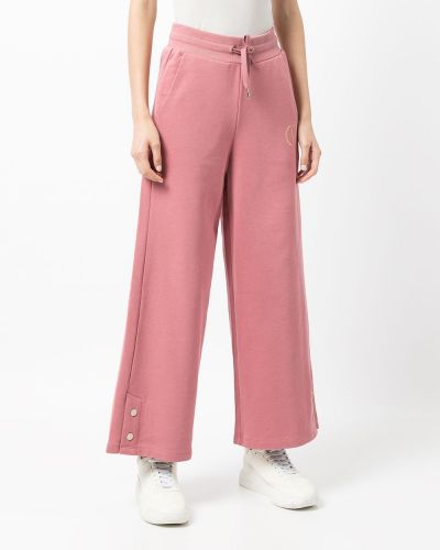 Spodnie sportowe z nadrukiem Armani Exchange różowe
