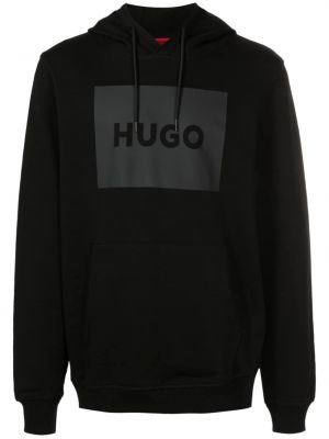 Raštuotas džemperis su gobtuvu Hugo juoda