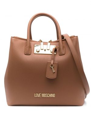 Konstläder väska Love Moschino brun