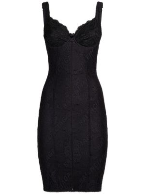 Krajkové mini šaty Balenciaga černé