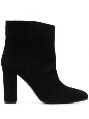 Ankle boots zamszowe na wysokim obcasie Via Roma 15 czarne