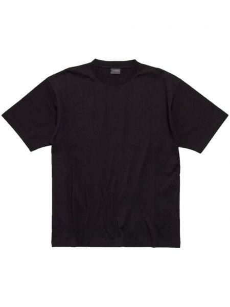 Bavlněné tričko s potiskem Balenciaga černé