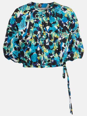 Květinový bavlněný top z nylonu Diane Von Furstenberg