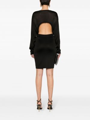 Pletené koktejlové šaty Saint Laurent černé