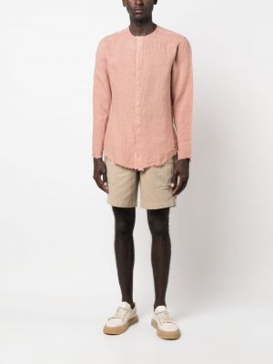 Lněná košile s knoflíky Costumein růžová