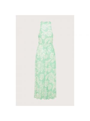 Sukienka długa bez rękawów z nadrukiem Seventy zielona