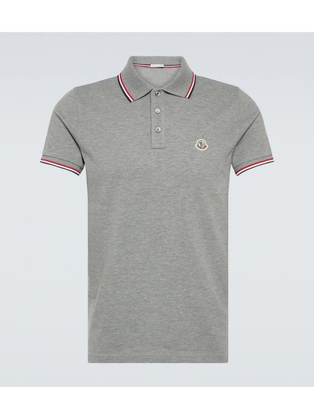 Βαμβακερό polo Moncler γκρι