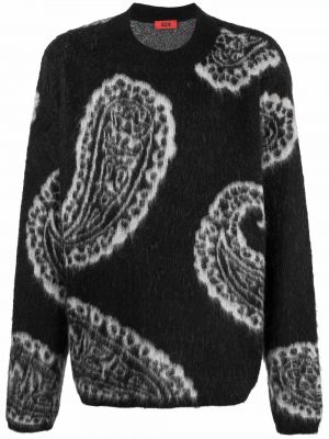Пуловер с принт с пейсли десен 424 черно