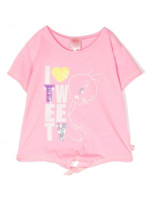 T-shirt med paljetter för tjejer Billieblush rosa