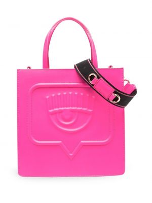 Тоут сумка с тиснением Chiara Ferragni, розовая