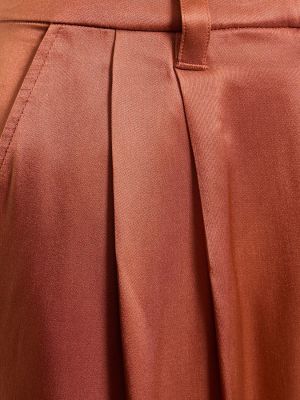 Hodvábne saténové rovné nohavice Anine Bing červená