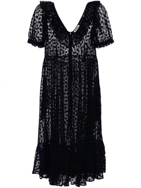 Priehľadné koktejlkové šaty Batsheva čierna