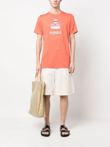 T-shirt mit print mit rundem ausschnitt Marant orange