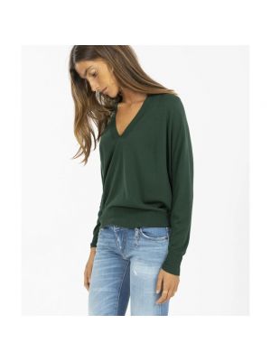 Jersey de lana merino de tela jersey Zanone verde