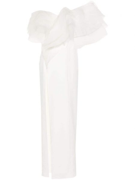 Sukienka wieczorowa z falbankami Ana Radu biała