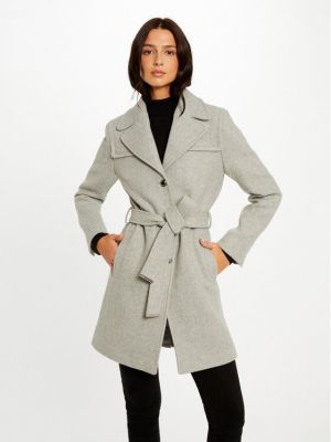 Vlnený priliehavý zimný kabát Morgan sivá