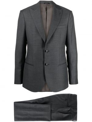 Volnena ukrojena obleka Giorgio Armani siva