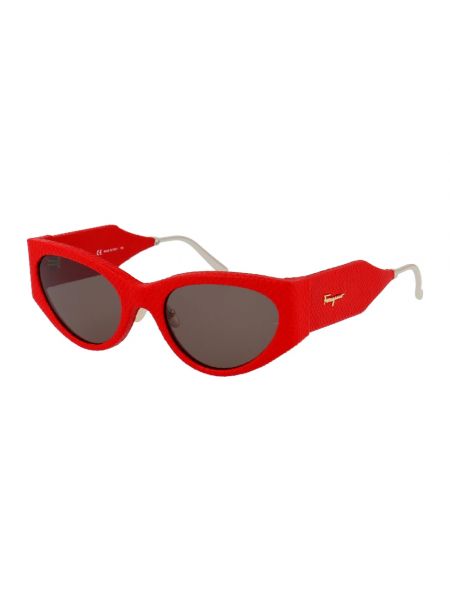 Okulary przeciwsłoneczne Salvatore Ferragamo czerwone