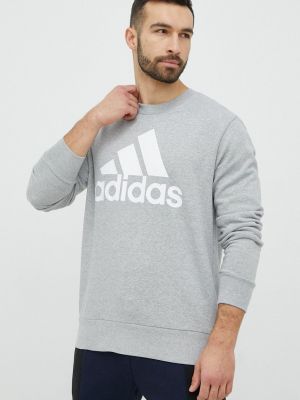 Bluza z nadrukiem Adidas szara