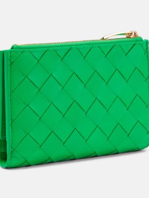 Bőr pénztárca Bottega Veneta zöld