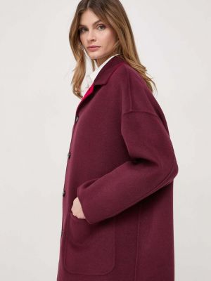 Płaszcz wełniany oversize dwustronny Max&co. różowy