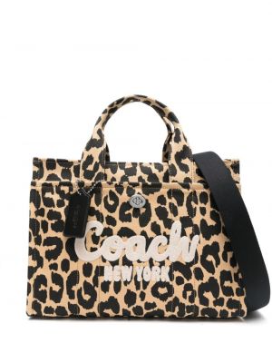 Geantă shopper cu imagine cu model leopard Coach