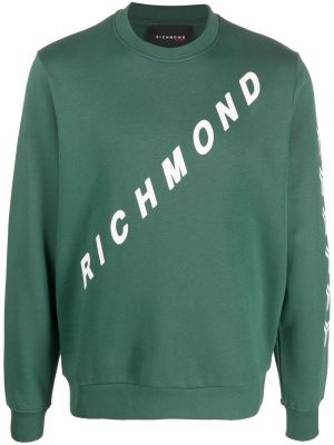 Trykt bomull sweatshirt John Richmond grønn