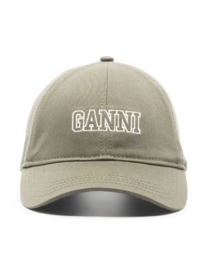 Brodert cap Ganni grønn