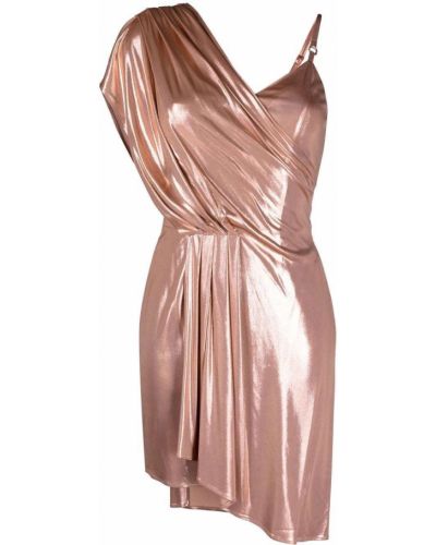 Mini vestido asimétrico drapeado Elisabetta Franchi rosa