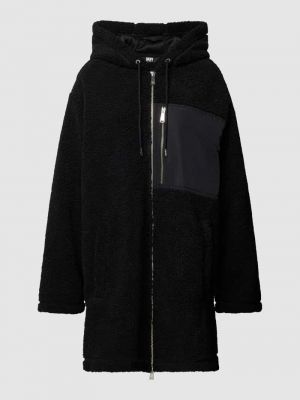 Płaszcz polarowy z kapturem Dkny Performance czarny