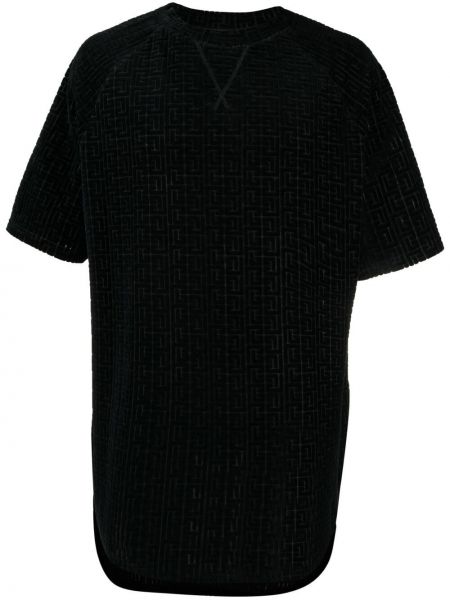 Camiseta de terciopelo‏‏‎ Balmain negro