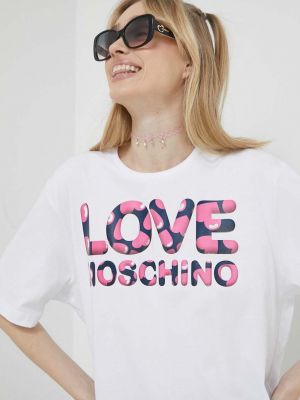 Love Moschino tricou din bumbac a  - alb