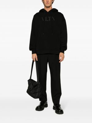Bluza z kapturem bawełniana z nadrukiem Valentino Garavani czarna