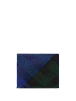 Kostkovaná kožená peněženka Burberry modrá
