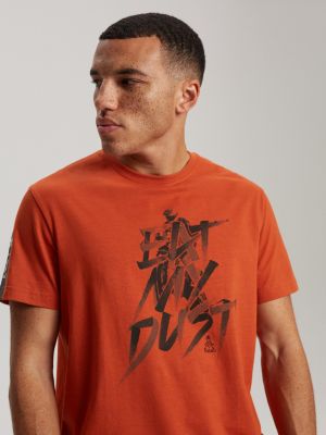Тениска с принт Diverse оранжево