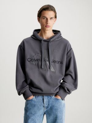 Суичър с качулка Calvin Klein Jeans черно