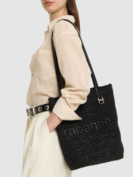 Τσάντα shopper Rabanne μαύρο