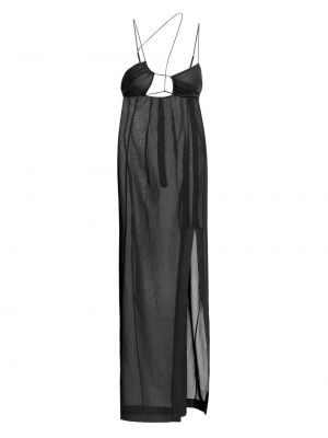 Асимметричное длинное платье без рукавов Nensi Dojaka черное