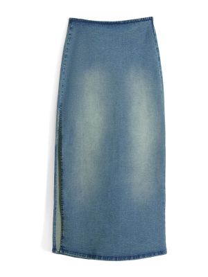Džínsová sukňa Bershka modrá