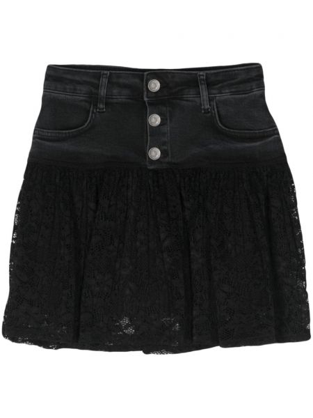 Krajkové džínová sukně Liu Jo černé